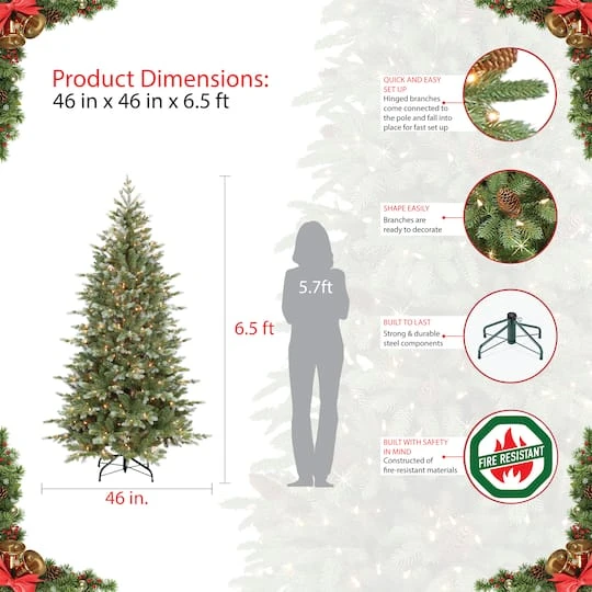 6.5ft. Pre-Lit Slim Colorado Blue Spruce Artificial Christmas Tree, Clear Lights 8 6.5ft. Pre-Lit Slim Colorado Blue Spruce Artificial Christmas Tree, Clear Lights - Image 6