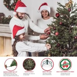 7.5ft. Pre-Lit Flocked Halifax Fir Artificial Christmas Tree, Clear Lights -Michaels X-Mas Decor D393461S 4