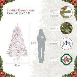 6.5ft. Pre-Lit White Northern Fir Artificial Christmas Tree, Clear Lights 13 6.5ft. Pre-Lit White Northern Fir Artificial Christmas Tree, Clear Lights -Michaels X-Mas Decor D393470S 5