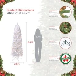 6.5ft. Pre-Lit White Pencil Northern Fir Artificial Christmas Tree, White Lights -Michaels X-Mas Decor D393474S 5