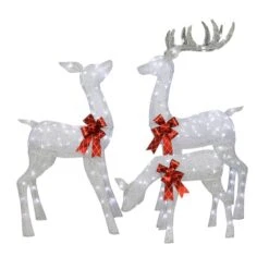 3-Piece Outdoor Pre-Lit Silver Deer Family 6 3-Piece Outdoor Pre-Lit Silver Deer Family -Michaels X-Mas Decor D393499S 1 1