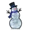 30" Pre-Lit White Outdoor Snowman With Blue Scarf 1 30" Pre-Lit White Outdoor Snowman With Blue Scarf -Michaels X-Mas Decor D393501S 1