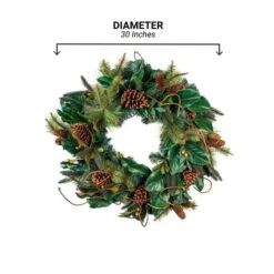 Village Lighting 30" Pre-Lit Magnolia Leaf Christmas Wreath, Clear LED Lights -Michaels X-Mas Decor D403185S 17