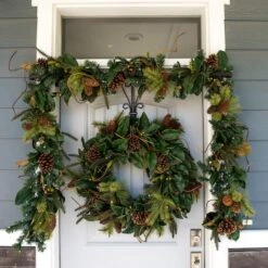 Village Lighting 30" Pre-Lit Magnolia Leaf Christmas Wreath, Clear LED Lights -Michaels X-Mas Decor D403185S 3