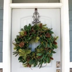Village Lighting 30" Pre-Lit Magnolia Leaf Christmas Wreath, Clear LED Lights -Michaels X-Mas Decor D403185S 6