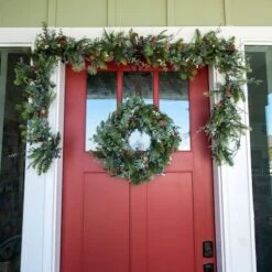 Village Lighting 24" Rustic White Berry Wreath -Michaels X-Mas Decor D403196S 5