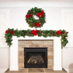 Village Lighting 30" LED Red Peonies & Berry Wreath 22 Village Lighting 30" LED Red Peonies & Berry Wreath -Michaels X-Mas Decor D403198S 9