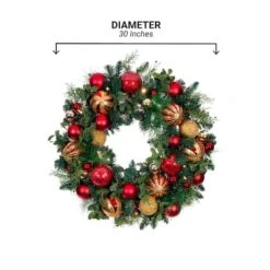 Village Lighting 30" Pre-Lit Christmas Classic Wreath, Clear LED Lights -Michaels X-Mas Decor D403203S 20