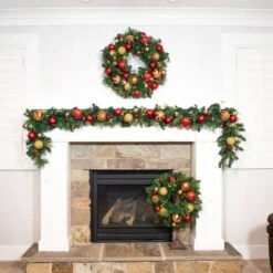 Village Lighting 30" Pre-Lit Christmas Classic Wreath, Clear LED Lights -Michaels X-Mas Decor D403203S 8