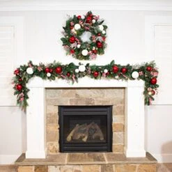 Village Lighting 30" Pre-Lit Nordic Christmas Wreath, Red & Clear LED Lights 17 Village Lighting 30" Pre-Lit Nordic Christmas Wreath, Red & Clear LED Lights -Michaels X-Mas Decor D403205S 11