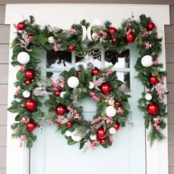 Village Lighting 30" Pre-Lit Nordic Christmas Wreath, Red & Clear LED Lights 14 Village Lighting 30" Pre-Lit Nordic Christmas Wreath, Red & Clear LED Lights -Michaels X-Mas Decor D403205S 6