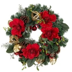 Village Lighting 24" Red Magnolia Wreath
