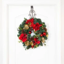 Village Lighting 24" Red Magnolia Wreath -Michaels X-Mas Decor D403212S 4