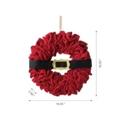 Glitzhome® 18" Christmas Red Belt Fabric Wreath 14 Glitzhome® 18" Christmas Red Belt Fabric Wreath -Michaels X-Mas Decor D444197S 4