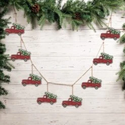 Glitzhome® 6ft. Christmas Red Truck Garland, 2ct. 11 Glitzhome® 6ft. Christmas Red Truck Garland, 2ct. -Michaels X-Mas Decor D445235S 2