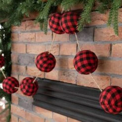 Glitzhome® 6ft. Red & Black Plaid Fabric Garland, 2ct. 14 Glitzhome® 6ft. Red & Black Plaid Fabric Garland, 2ct. -Michaels X-Mas Decor D445248S 4