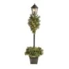 5ft. Pre-Lit LED Holiday Decorated Lamp Post With Faux Greenery In Decorative Container -Michaels X-Mas Decor D478687S 1