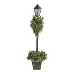 5ft. Pre-Lit LED Holiday Decorated Lamp Post With Faux Greenery In Decorative Container 16 5ft. Pre-Lit LED Holiday Decorated Lamp Post With Faux Greenery In Decorative Container -Michaels X-Mas Decor D478687S 3