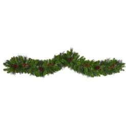 6ft. Pre-Lit LED Colorado Fir Christmas Garland With Berries & Pinecones 13 6ft. Pre-Lit LED Colorado Fir Christmas Garland With Berries & Pinecones -Michaels X-Mas Decor D478767S 3