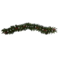 6ft. Pre-Lit LED Snow Tipped Extra Wide Christmas Garland With Pinecones & Berries 13 6ft. Pre-Lit LED Snow Tipped Extra Wide Christmas Garland With Pinecones & Berries -Michaels X-Mas Decor D478771S 3