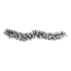 6ft. Pre-Lit LED Flocked Christmas Garland With Pinecones