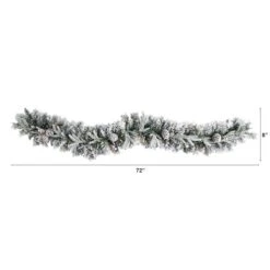6ft. Pre-Lit LED Flocked Christmas Garland With Pinecones -Michaels X-Mas Decor D478773S 2