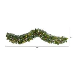 6ft. Pre-Lit LED Snow Tipped Christmas Garland With Pinecones -Michaels X-Mas Decor D478774S 2