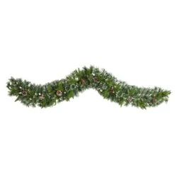 6ft. Pre-Lit LED Snow Tipped Christmas Garland With Pinecones -Michaels X-Mas Decor D478774S 3