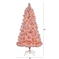 7ft. Pre-Lit Holiday Pink Cashmere Artificial Christmas Tree, White LED Lights 20 7ft. Pre-Lit Holiday Pink Cashmere Artificial Christmas Tree, White LED Lights -Michaels X-Mas Decor D478780S 2
