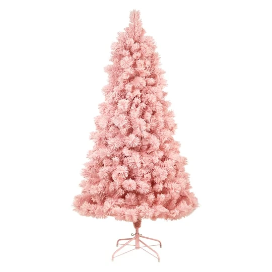 7ft. Pre-Lit Holiday Pink Cashmere Artificial Christmas Tree, White LED Lights 6 7ft. Pre-Lit Holiday Pink Cashmere Artificial Christmas Tree, White LED Lights - Image 4
