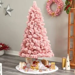 7ft. Pre-Lit Holiday Pink Cashmere Artificial Christmas Tree, White LED Lights 21 7ft. Pre-Lit Holiday Pink Cashmere Artificial Christmas Tree, White LED Lights -Michaels X-Mas Decor D478780S 8
