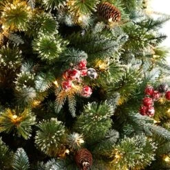 7.5ft. Pre-Lit Snow Tipped Aspen Spruce Artificial Christmas Tree, White LED Lights -Michaels X-Mas Decor D478784S 4