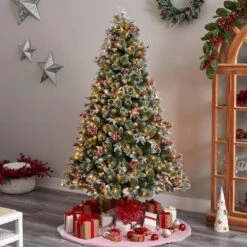 7.5ft. Pre-Lit Snow Tipped Aspen Spruce Artificial Christmas Tree, White LED Lights -Michaels X-Mas Decor D478784S 7