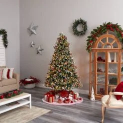 7.5ft. Pre-Lit Snow Tipped Aspen Spruce Artificial Christmas Tree, White LED Lights -Michaels X-Mas Decor D478784S 9