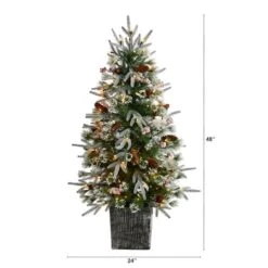 4ft. Pre-Lit Frosted Artificial Christmas Tree In Decorative Planter, White LED Lights 20 4ft. Pre-Lit Frosted Artificial Christmas Tree In Decorative Planter, White LED Lights -Michaels X-Mas Decor D478788S 2