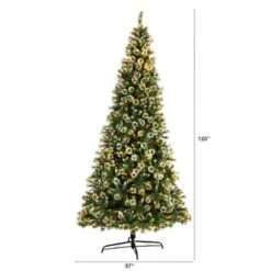 10ft. Pre-Lit Frosted Swiss Pine Artificial Christmas Tree With Berries, Clear LED Lights 20 10ft. Pre-Lit Frosted Swiss Pine Artificial Christmas Tree With Berries, Clear LED Lights -Michaels X-Mas Decor D478801S 2