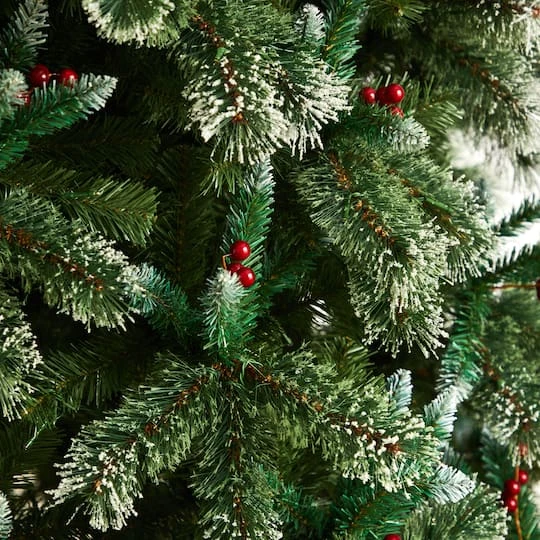 10ft. Pre-Lit Frosted Swiss Pine Artificial Christmas Tree With Berries, Clear LED Lights 8 10ft. Pre-Lit Frosted Swiss Pine Artificial Christmas Tree With Berries, Clear LED Lights - Image 6