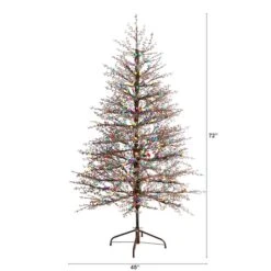 6ft. Pre-Lit Frosted Berry Twig Artificial Christmas Tree, Multicolor Gum Ball LED Lights -Michaels X-Mas Decor D478807S 2