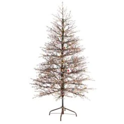 6ft. Pre-Lit Frosted Berry Twig Artificial Christmas Tree, Multicolor Gum Ball LED Lights -Michaels X-Mas Decor D478807S 3