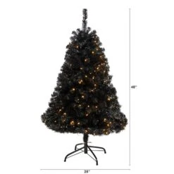 4ft. Pre-Lit Black Artificial Christmas Tree, Clear LED Lights 20 4ft. Pre-Lit Black Artificial Christmas Tree, Clear LED Lights -Michaels X-Mas Decor D478813S 2
