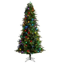 7.5ft. Pre-Lit Montana Mountain Fir Artificial Christmas Tree, Multicolor LED Lights