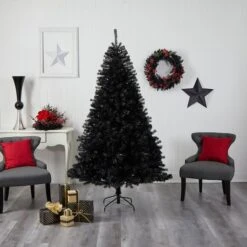 7ft. Pre-Lit Black Artificial Christmas Tree, Clear LED Lights 15 7ft. Pre-Lit Black Artificial Christmas Tree, Clear LED Lights -Michaels X-Mas Decor D478856S 10