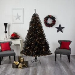 7ft. Pre-Lit Black Artificial Christmas Tree, Clear LED Lights 22 7ft. Pre-Lit Black Artificial Christmas Tree, Clear LED Lights -Michaels X-Mas Decor D478856S 9