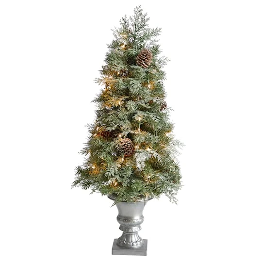 4ft. Pre-Lit English Pine Artificial Christmas Tree, Warm White LED Lights 3 4ft. Pre-Lit English Pine Artificial Christmas Tree, Warm White LED Lights