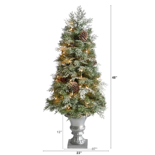 4ft. Pre-Lit English Pine Artificial Christmas Tree, Warm White LED Lights 5 4ft. Pre-Lit English Pine Artificial Christmas Tree, Warm White LED Lights - Image 3