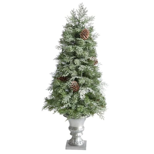 4ft. Pre-Lit English Pine Artificial Christmas Tree, Warm White LED Lights 6 4ft. Pre-Lit English Pine Artificial Christmas Tree, Warm White LED Lights - Image 4