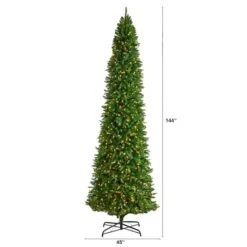 12ft. Pre-Lit Slim Green Mountain Pine Artificial Christmas Tree, Clear LED Lights -Michaels X-Mas Decor D478878S 2