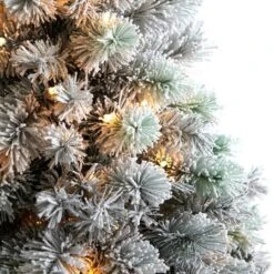 5ft. Pre-Lit Flocked Oregon Pine Artificial Christmas Tree, Clear Lights -Michaels X-Mas Decor D478902S 4