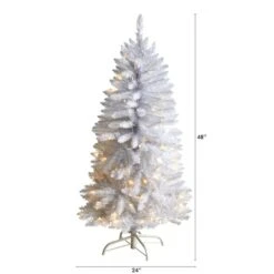 4ft. Pre-Lit White Artificial Christmas Tree, Warm White LED Lights -Michaels X-Mas Decor D478906S 2