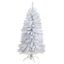 4ft. Pre-Lit White Artificial Christmas Tree, Warm White LED Lights -Michaels X-Mas Decor D478906S 3